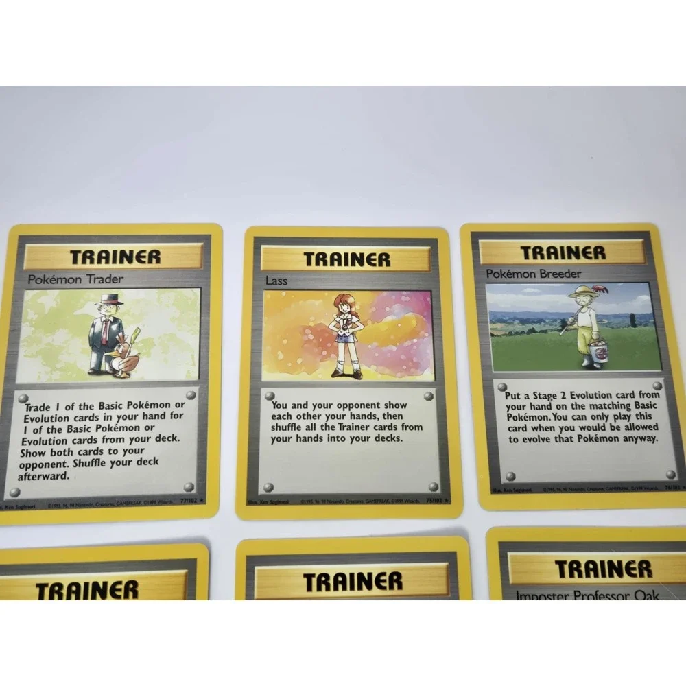 Pokemon Card Base set Trainer card lot of‎ 6 75/102 Breeder Trainer Lass